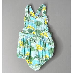 NWOT Angel Dear Cute Country Blue/Yellow Muslin Bubble Romper Girls 18-24 Mo